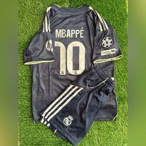 Mbappe madrid jersey kids set